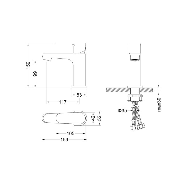 Смеситель для раковины Aquatek Оберон шлифованное золото (AQ1210BG)