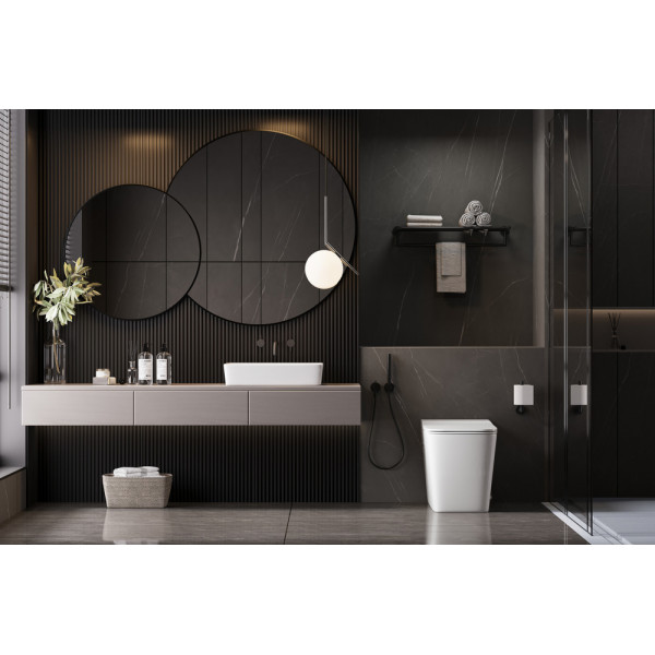 Унитаз напольный ABBER Rechteck белый с импульсным смывом (AC1213P)