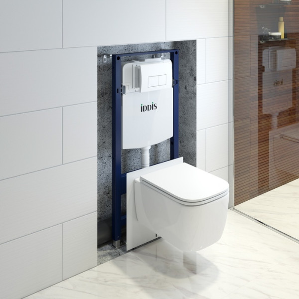 Инсталляция с унитазом с клавишей смыва белая матовая Iddis (BASBR03i73)