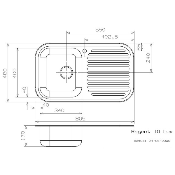 Мойка для кухни врезная Reginox Regent 10 805x480 Lux OKG