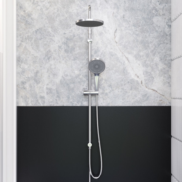 Душевой гарнитур Damixa Apollo верх.душ 235 мм, ручн.душ 3 ф-ции 125x215 мманга 1050-1450 мм, хром (947000000)