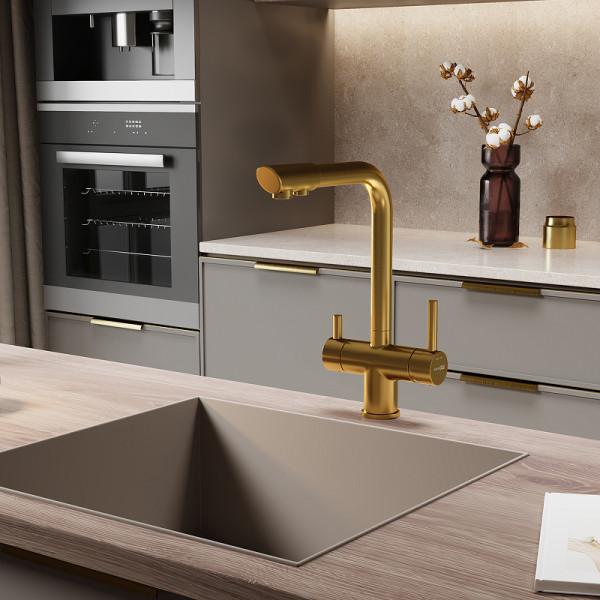 Смеситель для кухни WasserKRAFT золотой (A8387) Смеситель для кухни WasserKRAFT золотой (A8387)