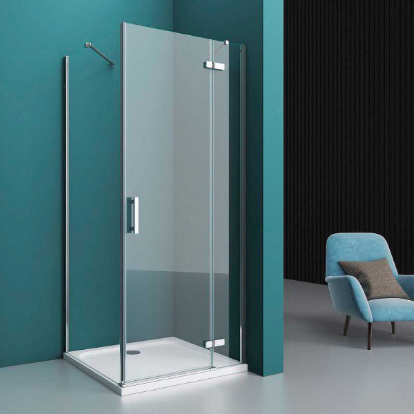 Душевой уголок BelBagno Kraft 100x100 стекло прозрачное, профиль хром (KRAFT-A-12-100-C-Cr-R)