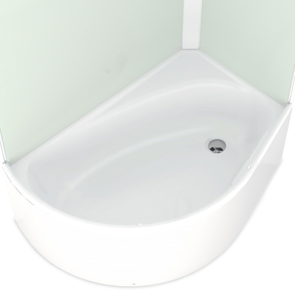 Кабина душевая Melodia Classica 120х80 высокий поддон Left, стекло матовое, профиль белый (MB01014) Кабина душевая Melodia Classica 120х80 высокий поддон Left, стекло матовое, профиль белый (MB01014)