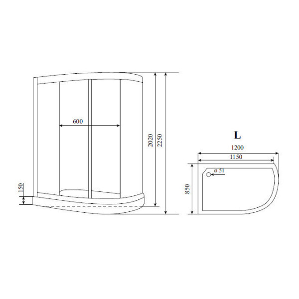 Душевая кабина Timo T-6602 Silver L Fabric 120x85x220 стекло матовое, профиль хром (T-6602 S L F)