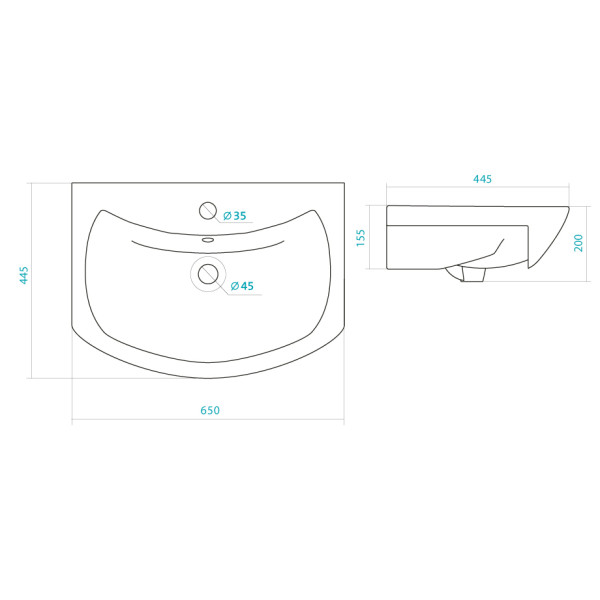 Раковина встраиваемая Santek Балтика 65 (1WH207775)