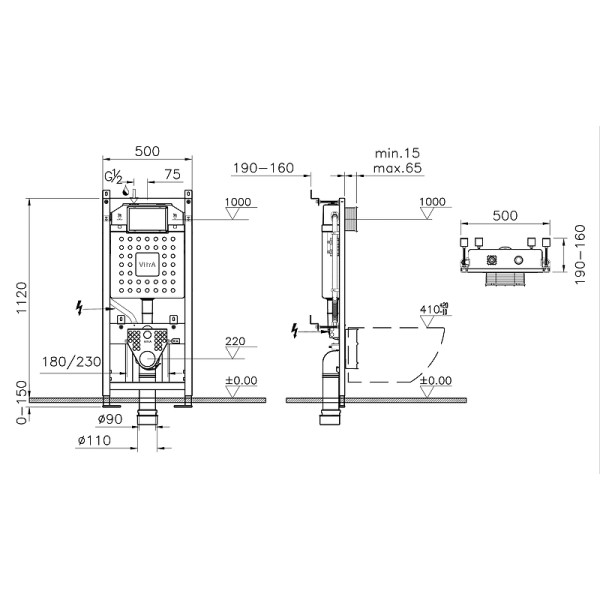 Инсталляция для подвесного унитаза Vitra V12 (762-5800-01)