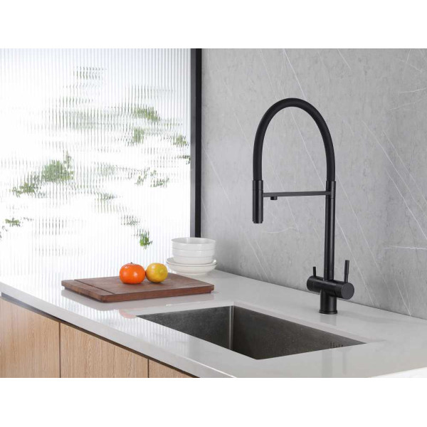 Смеситель для кухни Abber Wasser Kreis черный матовый (AF81141B)