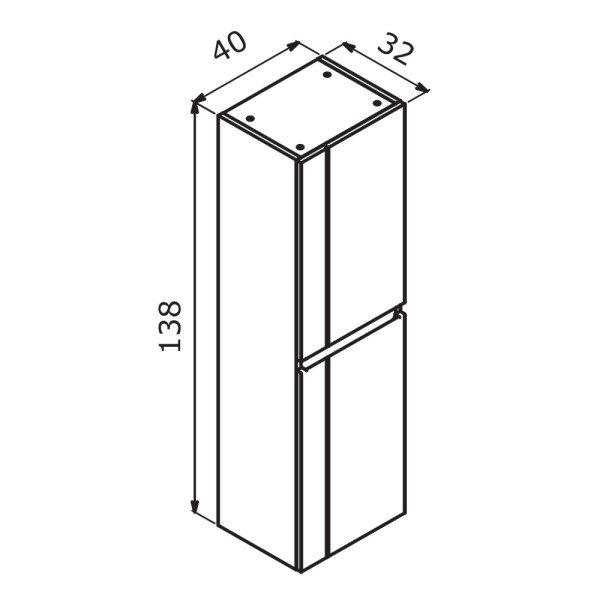 Пенал подвесной Orka Likya 400x320x1380 белый матовый (3001083)