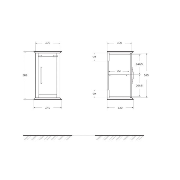 Шкаф Cezares Tiffany 34x59 Blu Petrolio (55334)