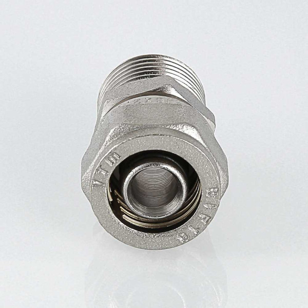 Соединение прямое 16*1/2"Н Valtec (обжим) (VTm.301.N.001604) Соединение прямое 16*1/2"Н Valtec (обжим) (VTm.301.N.001604)