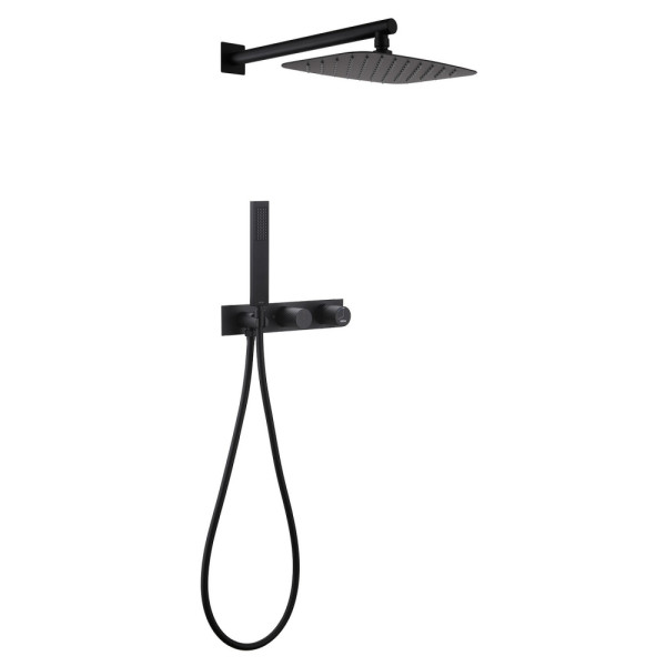 Душевая система Abber Rund  черный матовый (AF8718B)