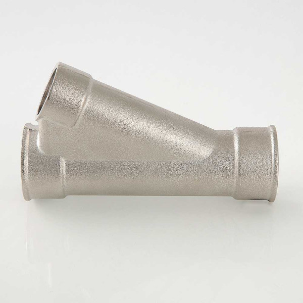 Тройник косой для гильзы под погружной датчик температуры 1"*1/2" Valtec (никель) (VTr.136.N.0604) Тройник косой для гильзы под погружной датчик температуры 1"*1/2" Valtec (никель) (VTr.136.N.0604)