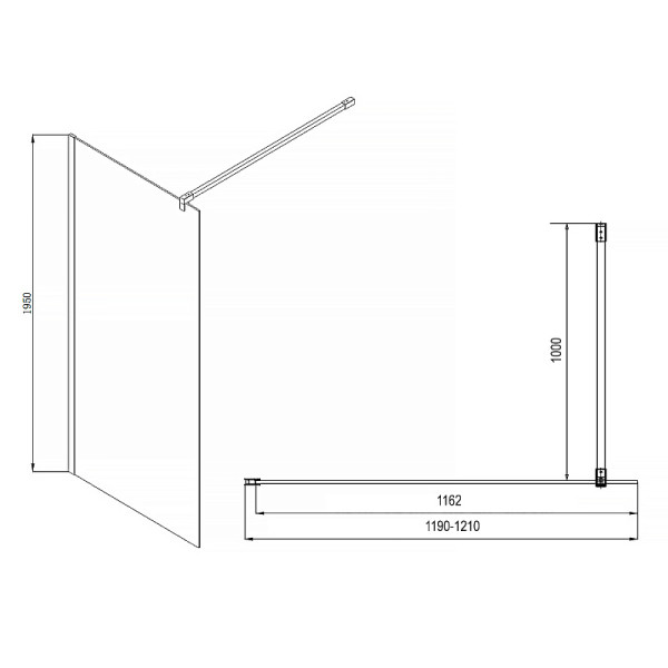 Душевое ограждение Azario Chicago 120x195 стекло прозрачное, профиль хром (AZ-NAR6310 120)