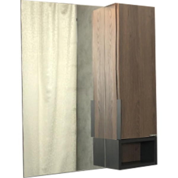 Шкаф зеркальный Comforty Франкфурт 750x160x800 дуб шоколадно-коричневый (00004151044)