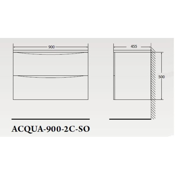 Тумба подвесная BelBagno Acqua 90 Cemento Verona Grigio (ACQUA-900-2C-SO-CVG)