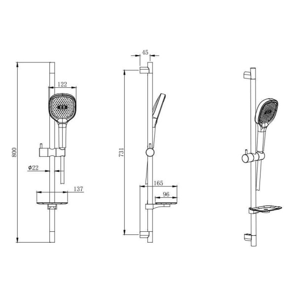 Душевой гарнитур Aquatek черный матовый (AQ2021MB)