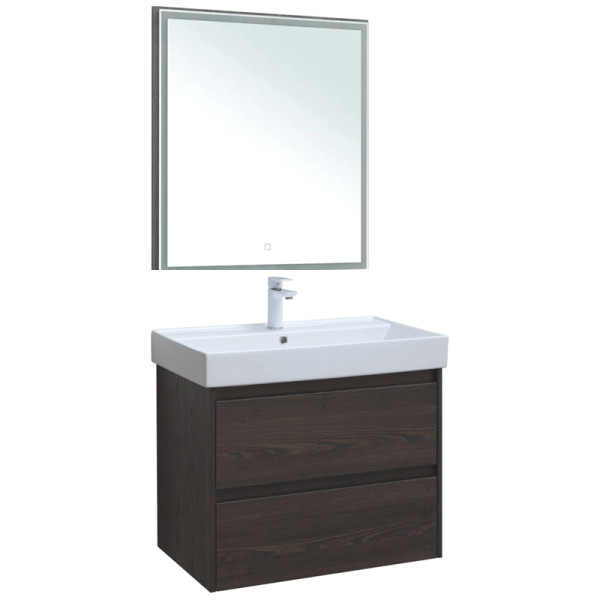 Тумба подвесная Aquanet Nova Lite 75 дуб черный (2 ящика) (00287895) Тумба подвесная Aquanet Nova Lite 75 дуб черный (2 ящика) (00287895)