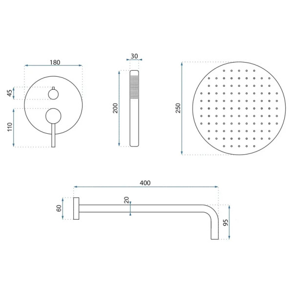 Душевая система Rea Argon + Box Gold mat. (REA-P7810) Душевая система Rea Argon + Box Gold mat. (REA-P7810)