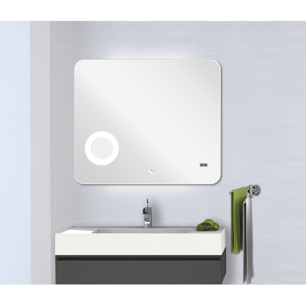 Зеркало Aquaton Элио 80 подсветка, часы, увеличительное зеркало (1A194102EO010)