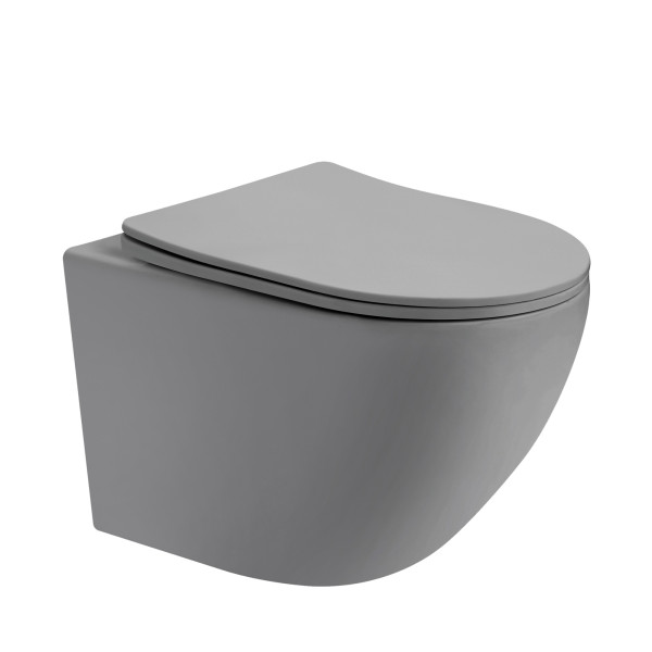 Унитаз подвесной Abber Bequem 355x490x360 серый матовый (AC1101TMG)