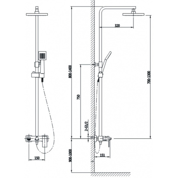 Душевая система Timo Selene хром (SX-1030/00)