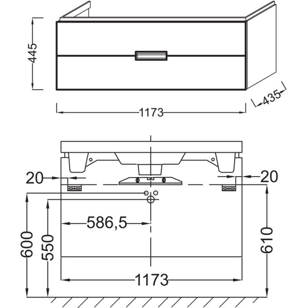Тумба подвесная Jacob Delafon Reve 117,3 серый (EB1137-442) Тумба подвесная Jacob Delafon Reve 117,3 серый (EB1137-442)