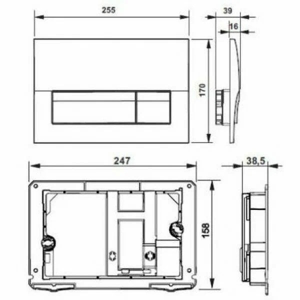 Клавиша смывная Roca Active В01 хром матовый (ПЭК) (8901170B2)