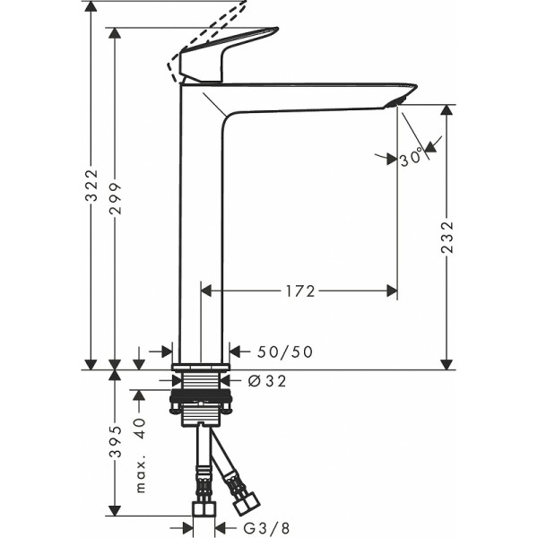 Смеситель для раковины Hansgrohe Logis Fine хром (71258000)