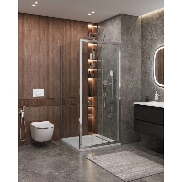 Душевой уголок Cezares Molveno 100x90x195 стекло прозрачное, профиль хром (MOLVENO-AHF-31-100/90-C-CR-IV)