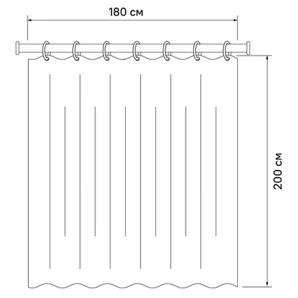 Шторка для ванн текстильная Iddis Base 180x200 синяя (BF03P18i11)