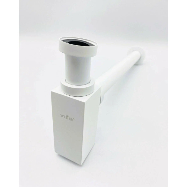 Сифон 32 мм. для донного клапана с отводом Vieir (латунь, белый, прямоугольный) (VRQ47YF)