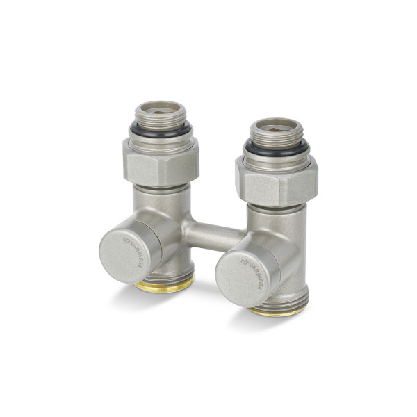 Фитинг двойной со встроенным шаровым краном 1/2"х3/4"(18)ЕК Varmega VMDV21 (серый) (VMDV21-300415)