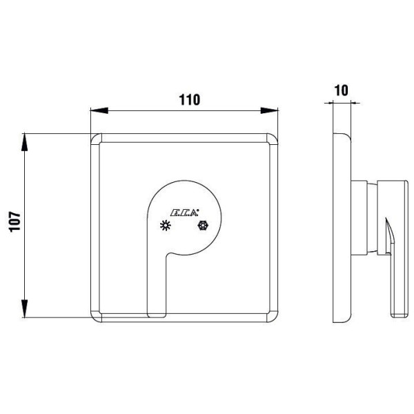 Смеситель для душа E.C.A. Icon внешняя часть хром (102167101HEX-Y)