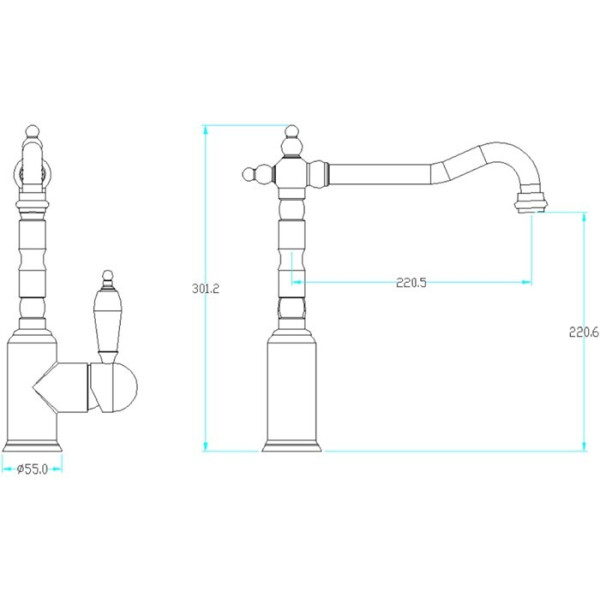 Смеситель для кухни Boheme Kitchen Хром (103-BLC)