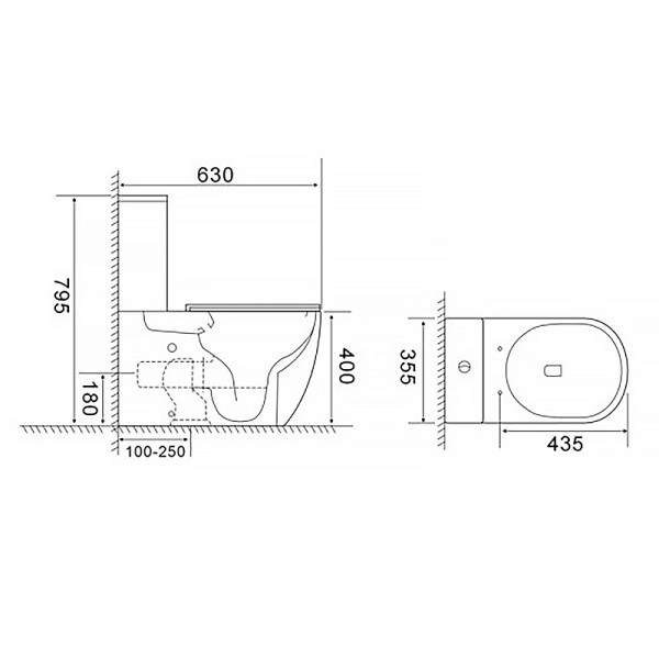 Унитаз напольный Azario Bonelle с сиденьем с микролифтом белый (AZ-1229A)