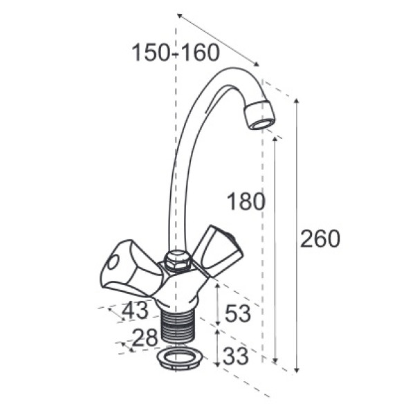 Смеситель для раковины ЦС-СМ хром (СМ504709)