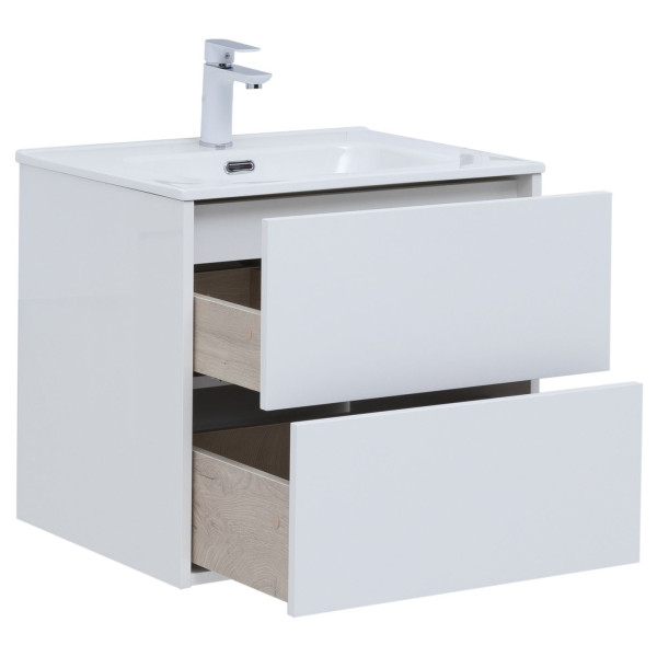 Тумба подвесная Aquanet Lino 60 (Flat) белый глянец (00287540)