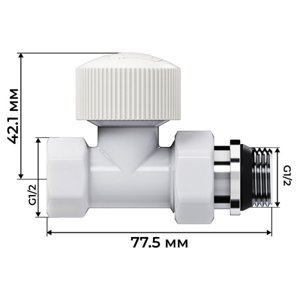 Комплект термостатический прямой 1/2" Royal Thermo Design М30х1,5 (Белый) (RATVDP11212WH) Комплект термостатический прямой 1/2" Royal Thermo Design М30х1,5 (Белый) (RATVDP11212WH)