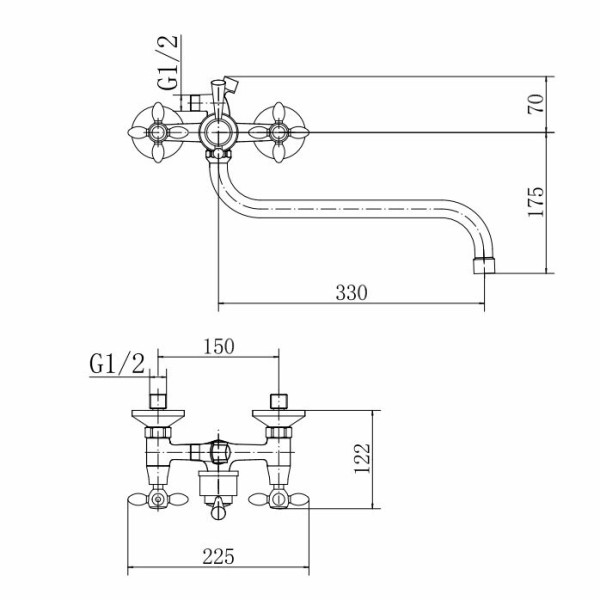 Смеситель для ванны и душа Fashun с душевым комплектом хром (A2227) Смеситель для ванны и душа Fashun с душевым комплектом хром (A2227)
