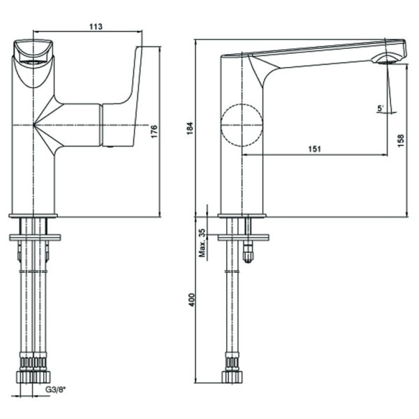 Смеситель для раковины E.C.A Luna (102108955EX)