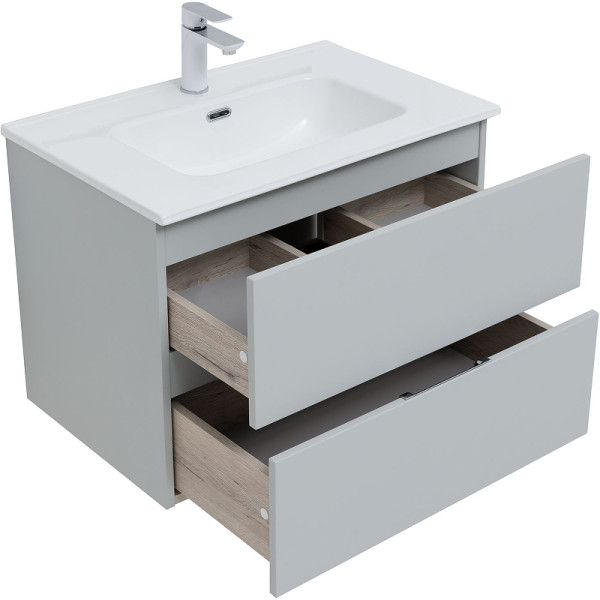 Тумба подвесная Aquanet Алвита New 70 2 ящика, серый (00303907) Тумба подвесная Aquanet Алвита New 70 2 ящика, серый (00303907)