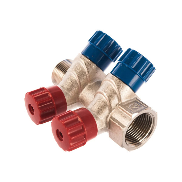 Коллектор 2 отв. регулируемый 3/4"*1/2"Н Valtec (никель, с комплектом ручек) (VTc.560.N.0502) Коллектор 2 отв. регулируемый 3/4"*1/2"Н Valtec (никель, с комплектом ручек) (VTc.560.N.0502)