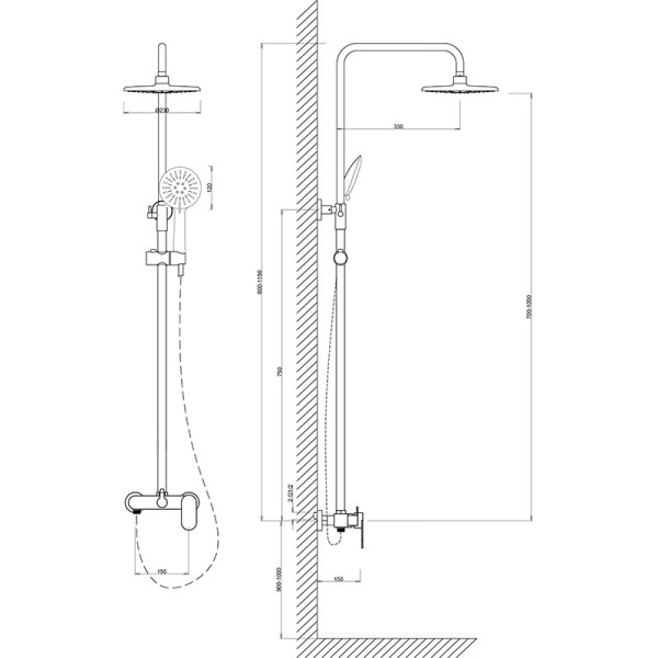 Душевая система Melodia Rock хром (MSC00105C) Душевая система Melodia Rock хром (MSC00105C)