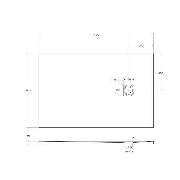 Душевой поддон BelBagno Uno 140x90x3,5 белый (TRAY-MR-UNO-AH-140/90-3,5-W-BO)