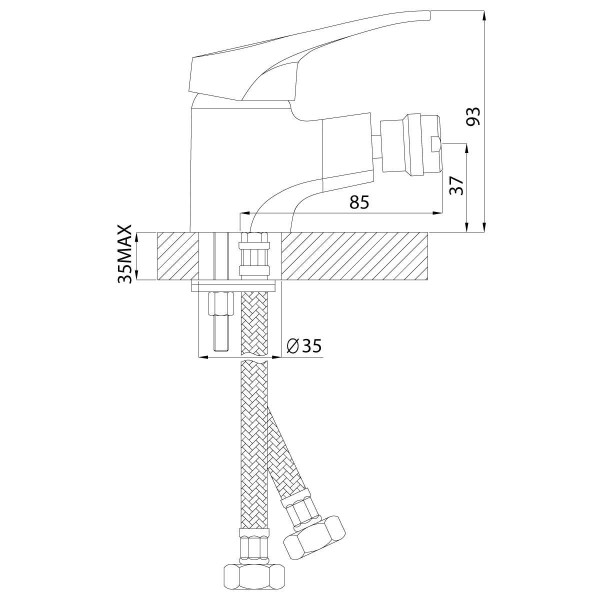 Смеситель для биде Rossinka B35-51 (B35-51) Смеситель для биде Rossinka B35-51 (B35-51)