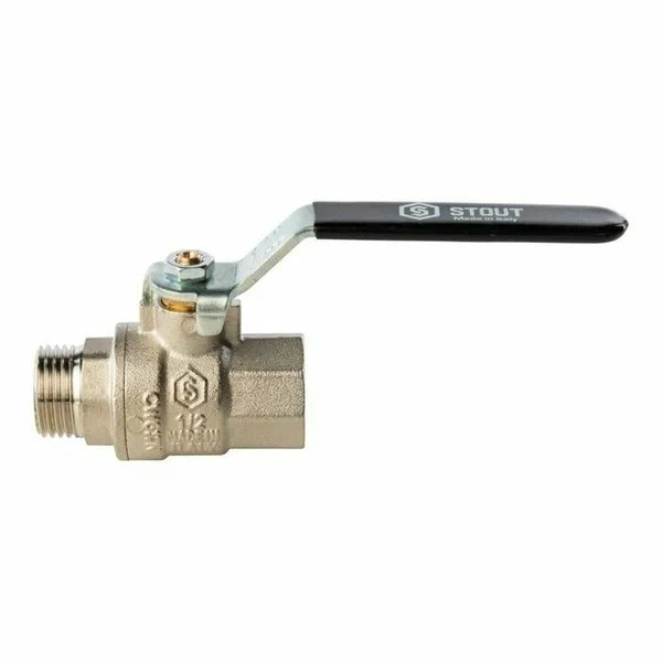 Кран 1/2" ВН шаровый Stout ГОСТ (чёрная ручка, полнопроходной) SVB-0003-200015 Кран 1/2" ВН шаровый Stout ГОСТ (чёрная ручка, полнопроходной) SVB-0003-200015