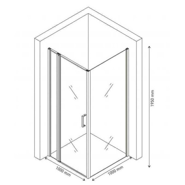 Душевой уголок Berges Urban 1000*1000*1950 стекло прозрачное, профиль хром сильвер (61012)
