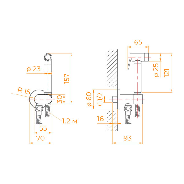 Смеситель с гигиеническим душем RGW SP-210-B черный (581408210-04)