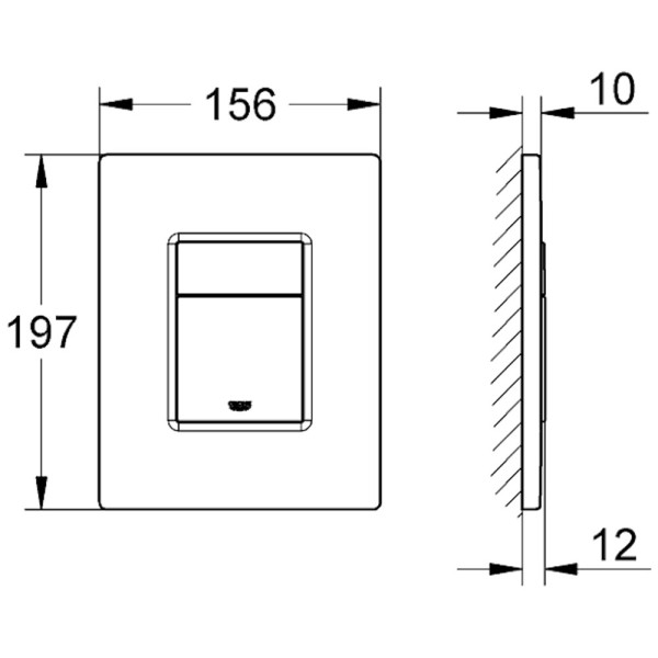 Инсталляция для подвесного GROHE Solido с белой накладной панелью смыва Even (38971000T+38966SH0T)